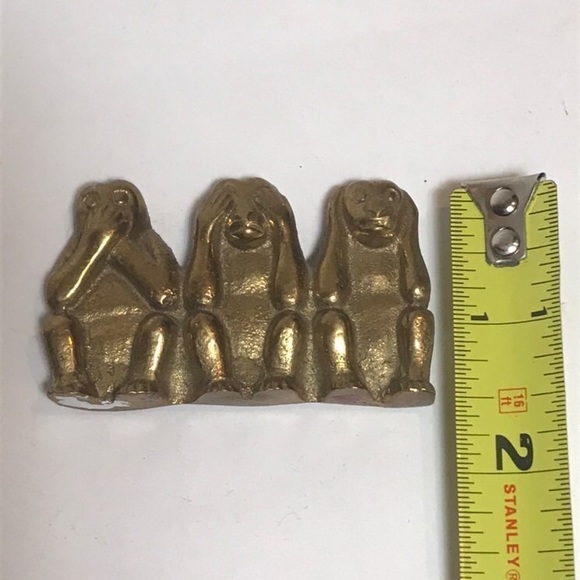 Vintage Wise Monkey Brass Statue - Picture 2 of 6